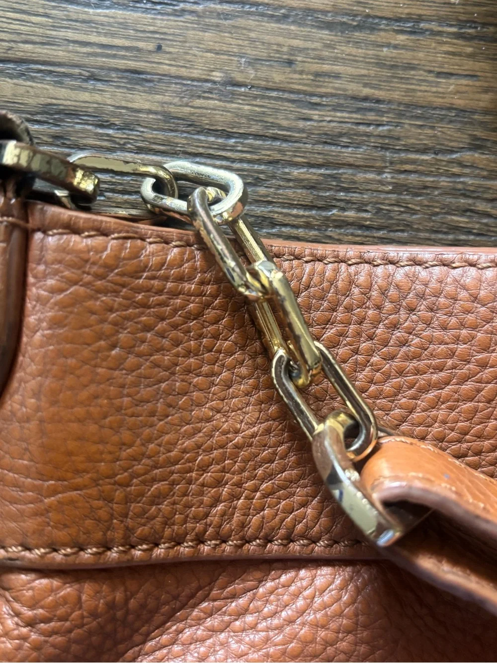 Tory Burch Brown Leather Shoulder Crossbody with Embossed Logo
